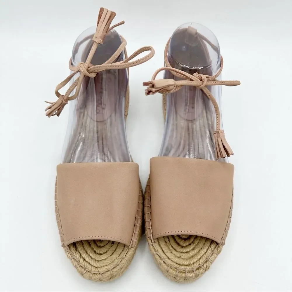 Splendid Women's Edna Ankle Tie Blush Nubuck Suede‎ Espadrille Sandals Size 8M
